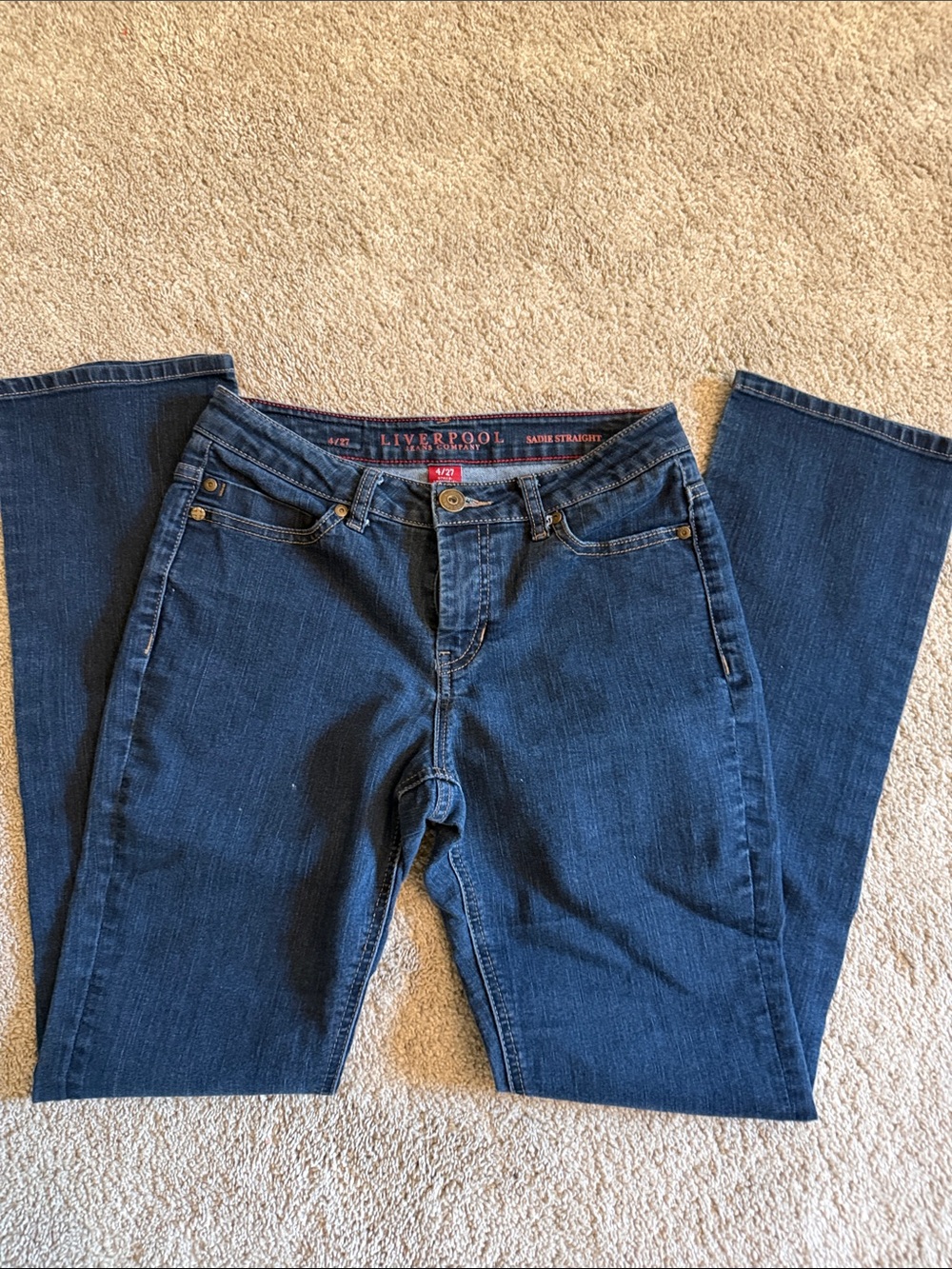 Liverpool Women's Dark Indigo Straight Leg Jeans